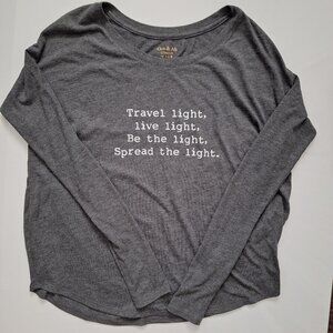 Om & Ah London Grey Long Sleeve Tee Be the Light